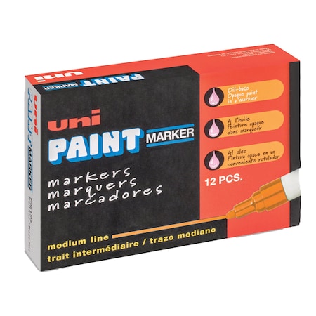 UNI-PAINT Permanent Marker, Medium Bullet Tip, Orange 63607